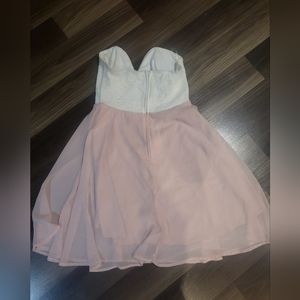 Short pink and white dress